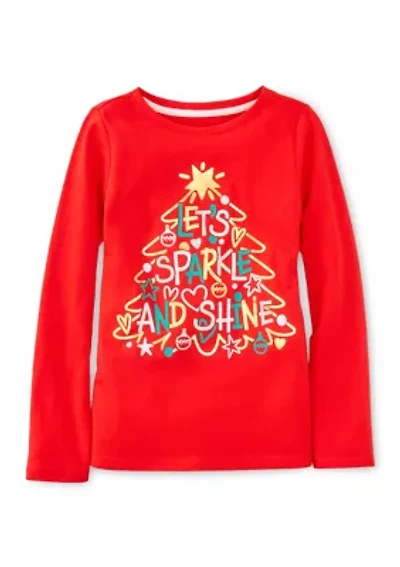 Girls 4-6x Holiday Long Sleeve T-Shirt