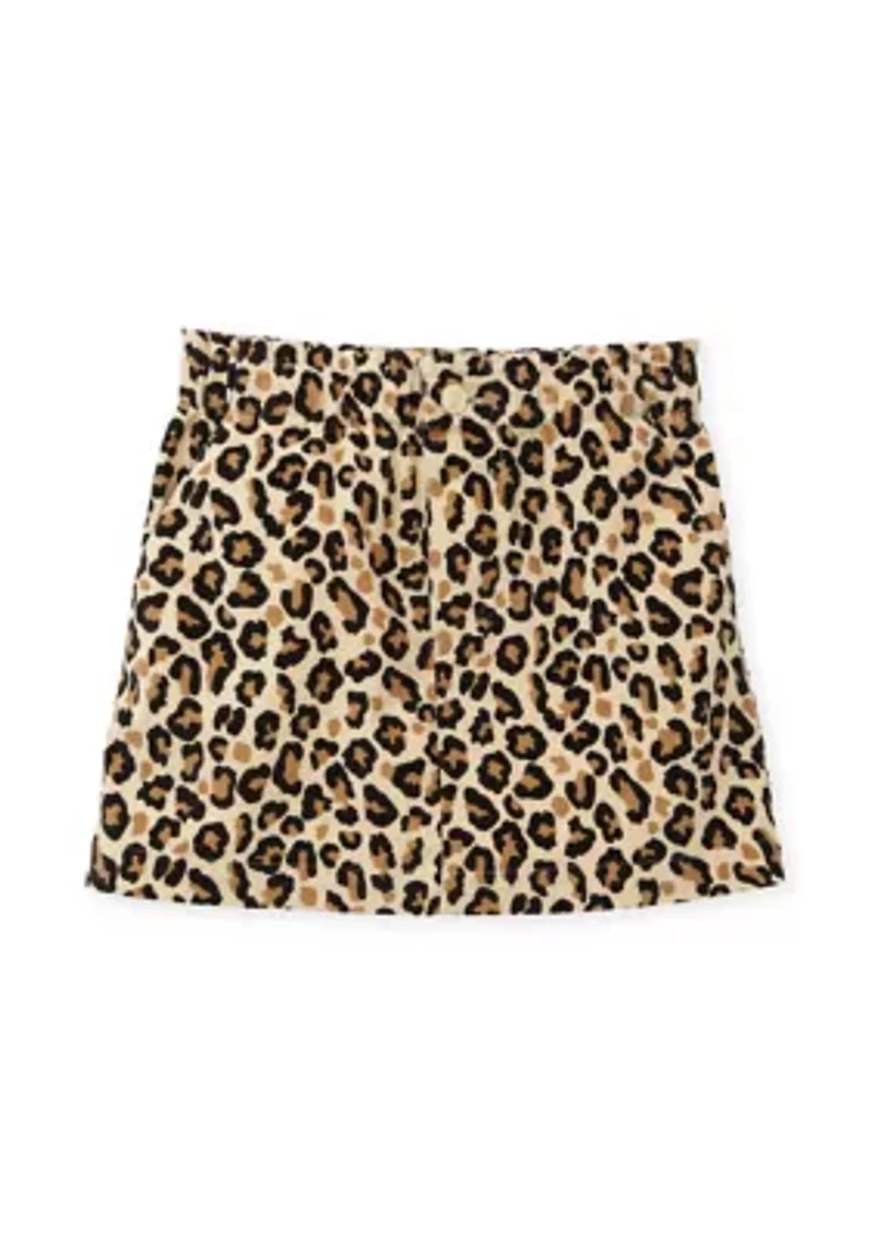 Girls 4-6x Stretch Corduroy Printed Skirt