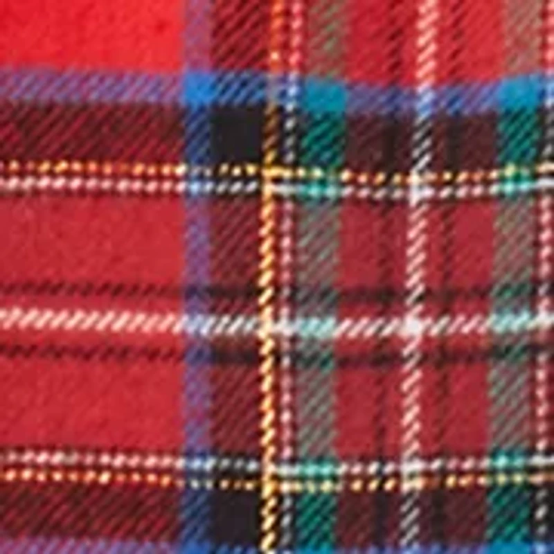 Girls 4-6x Long Sleeve Ruffle Shoulder Plaid Yarn Dye Top