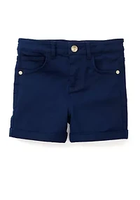 Girls 4-6x Stretch 5 Pocket Roll Cuff Shorts