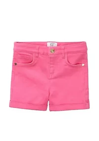 Girls 4-6x Stretch 5 Pocket Roll Cuff Shorts