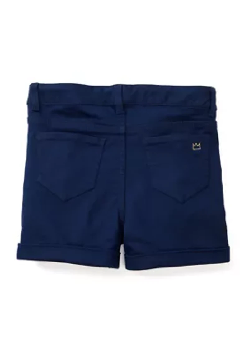 Girls 4-6x Stretch 5 Pocket Roll Cuff Shorts