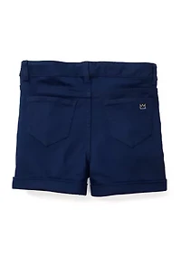 Girls 4-6x Stretch 5 Pocket Roll Cuff Shorts