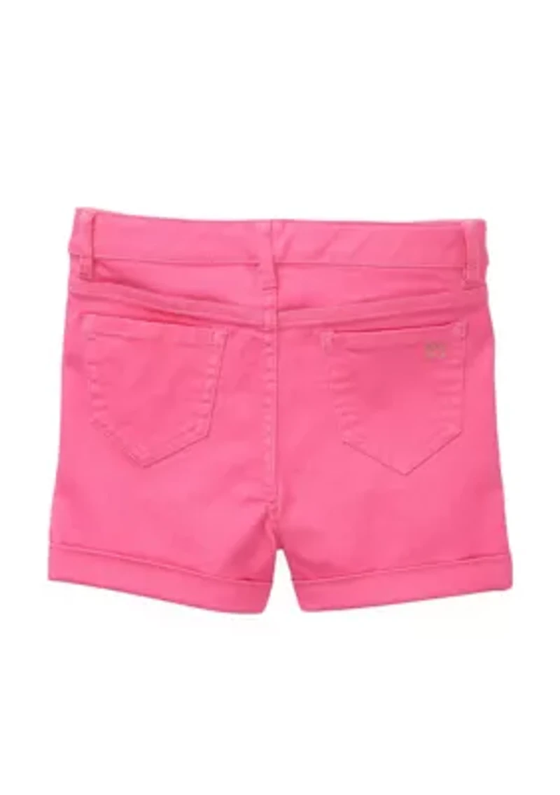 Girls 4-6x Stretch 5 Pocket Roll Cuff Shorts
