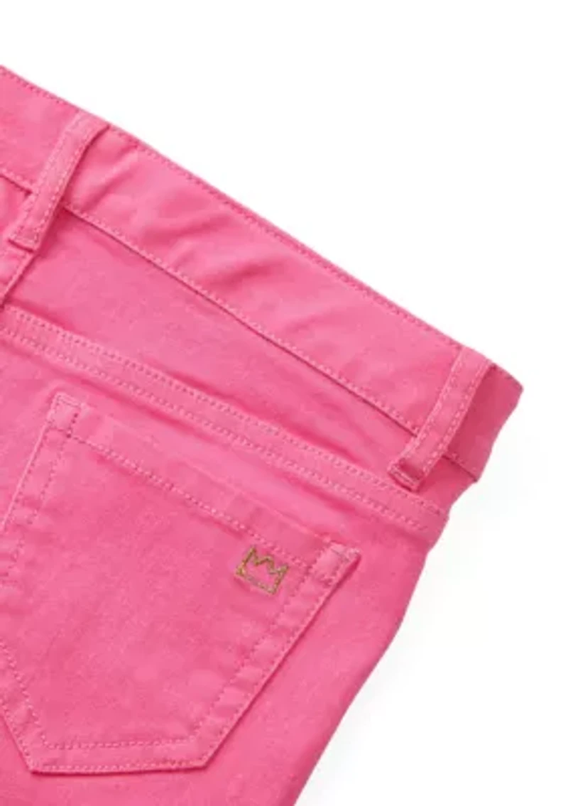 Girls 4-6x Stretch 5 Pocket Roll Cuff Shorts