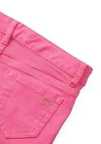 Girls 4-6x Stretch 5 Pocket Roll Cuff Shorts