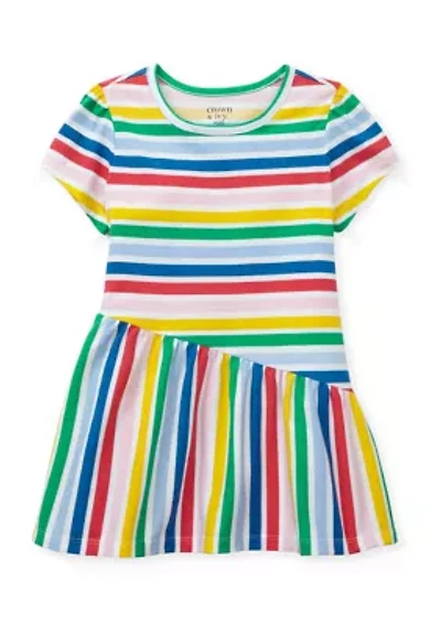 Girls 4-6x Asymmetrical Printed Top