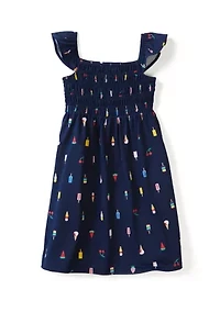 Girls 4-6x Smocked Knit Dress