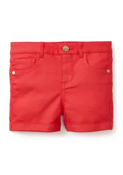 Girls 4-6x Stretch 5 Pocket Roll Cuff Shorts