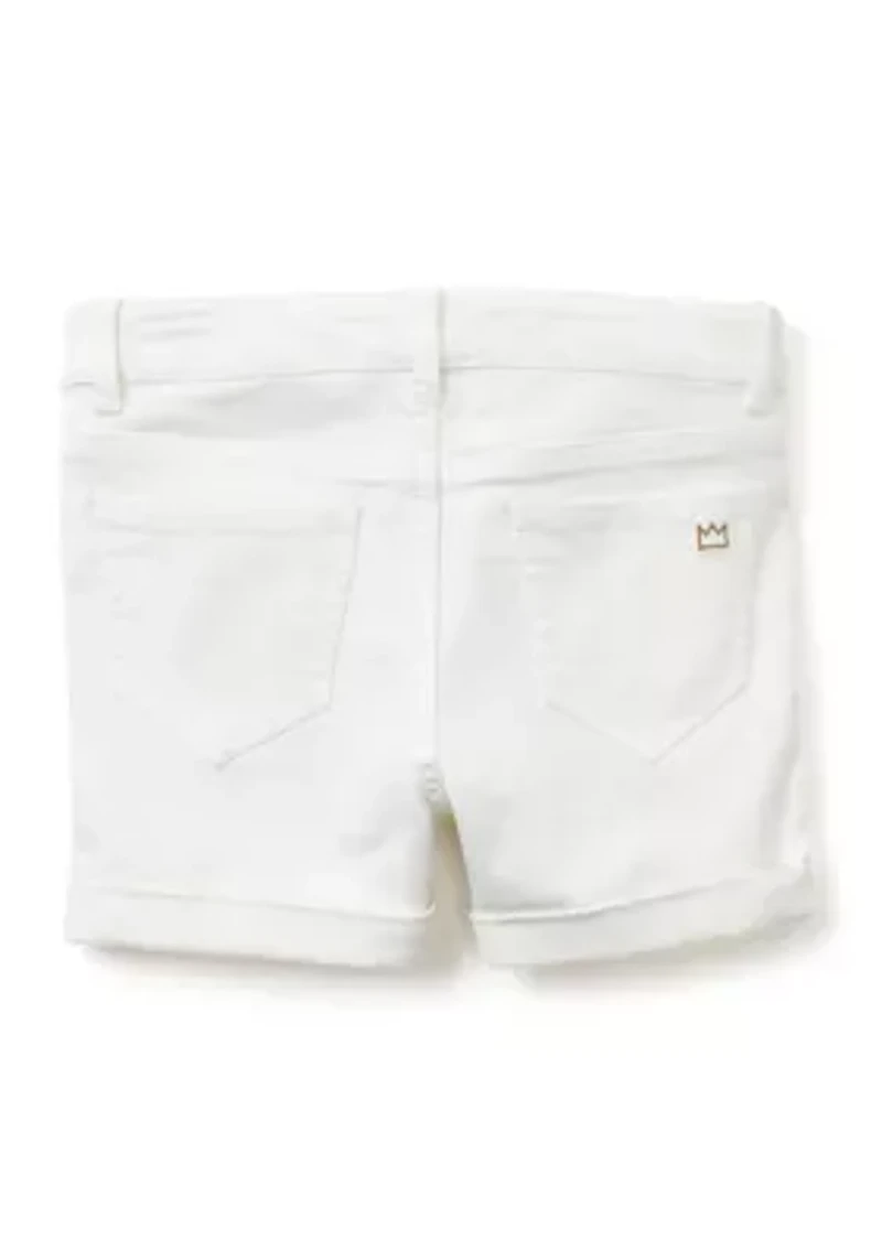 Girls 4-6x Stretch 5 Pocket Roll Cuff Shorts