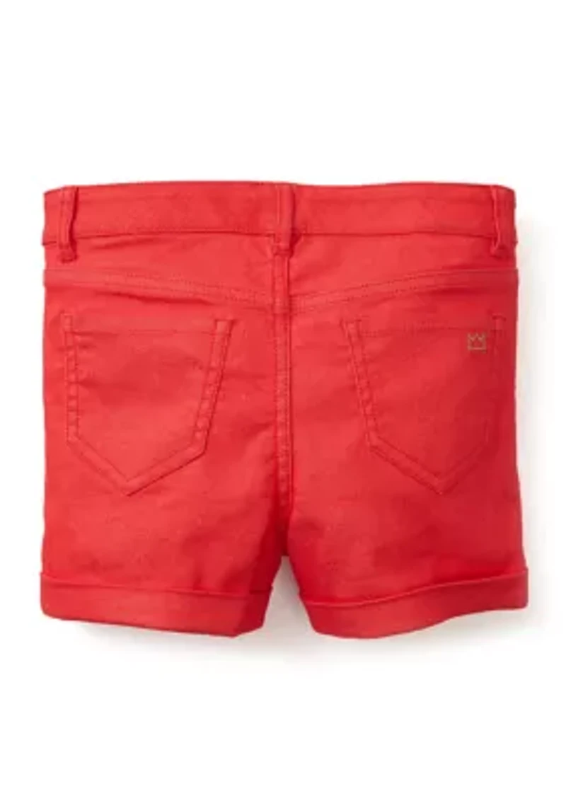 Girls 4-6x Stretch 5 Pocket Roll Cuff Shorts