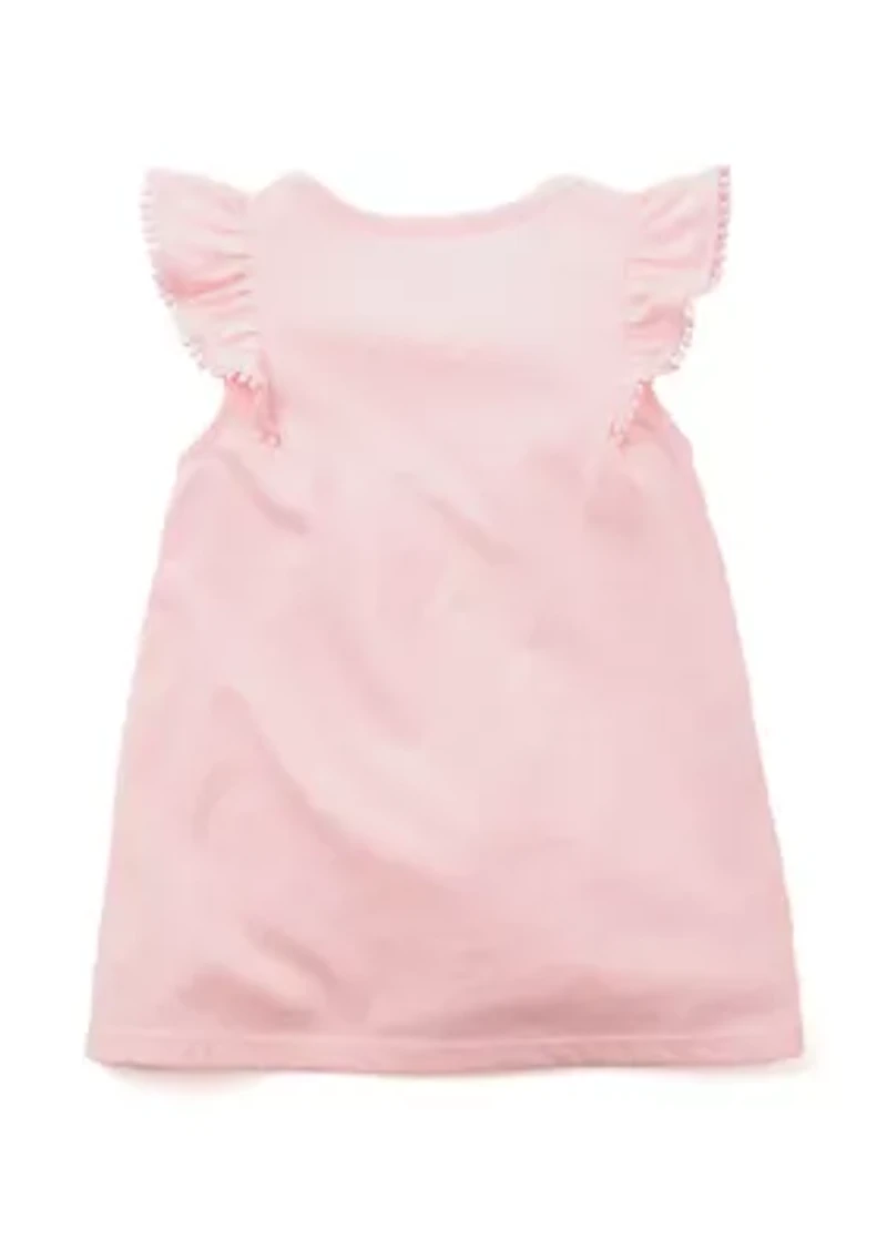 Girls 4-6x Pom Ruffle Trim Tank Top