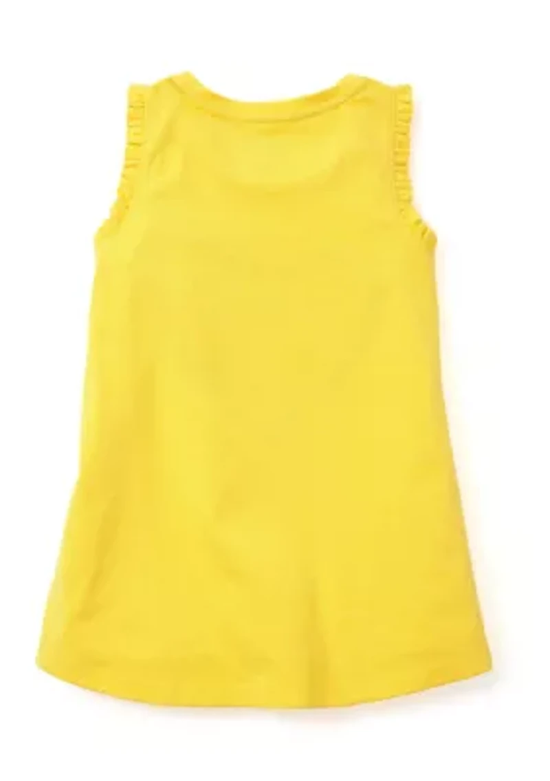 Girls 4-6x Ruffle Trim Graphic Tank Top