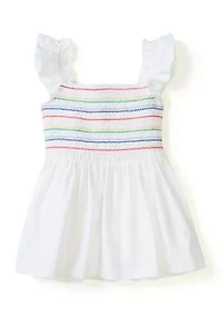 Girls 4-6x Smocked Knit Flutter Tank Top