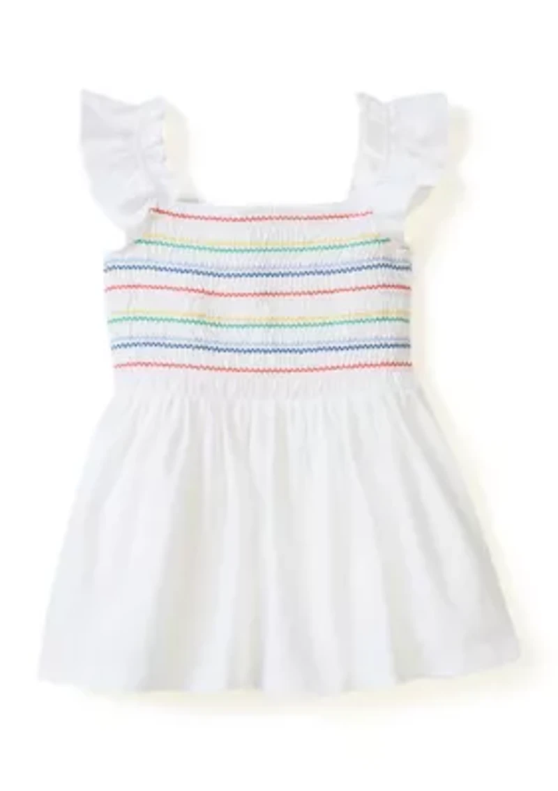 Girls 4-6x Smocked Knit Flutter Tank Top