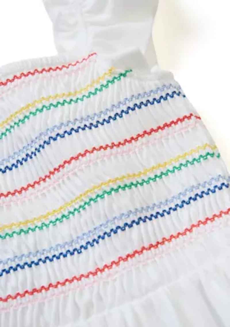 Girls 4-6x Smocked Knit Flutter Tank Top
