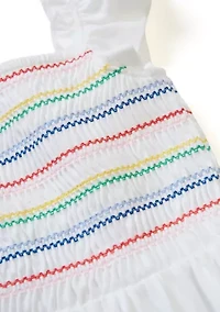 Girls 4-6x Smocked Knit Flutter Tank Top