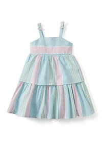 Girls 4-6 Bow Strap Seersucker Dress