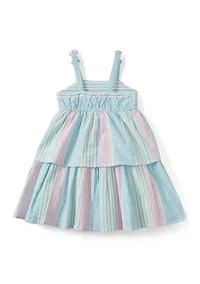 Girls 4-6 Bow Strap Seersucker Dress