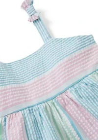 Girls 4-6 Bow Strap Seersucker Dress