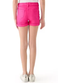 Girls 4-6x Roll Cuff Shorts