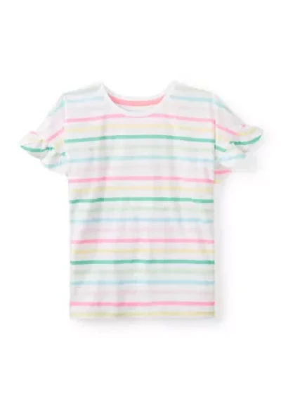 Girls 4-6x Ruffle Sleeve Essential T-Shirt