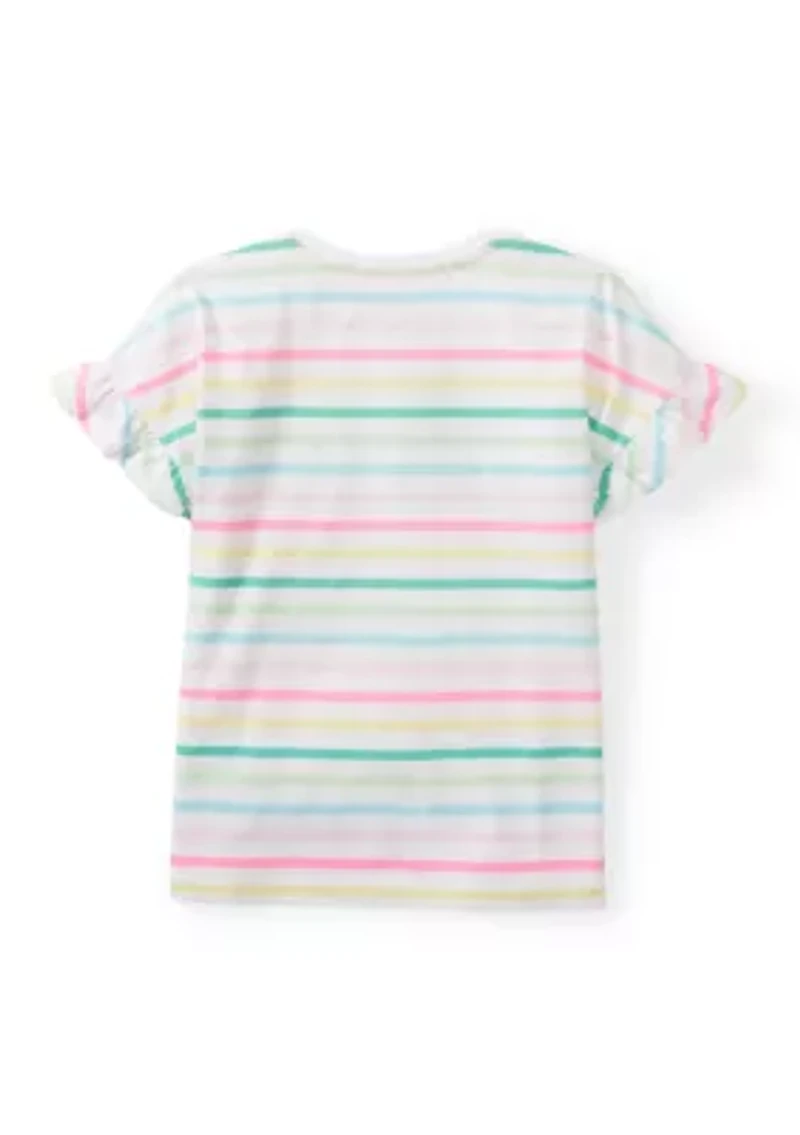 Girls 4-6x Ruffle Sleeve Essential T-Shirt