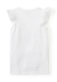 Girls 4-6x Ruffle Pom-Pom Sleeve Tank Top