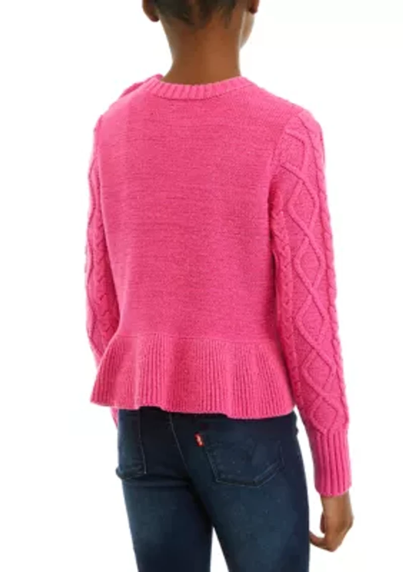 Girls 7-16 Peplum Hem Sweater
