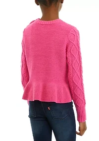 Girls 7-16 Peplum Hem Sweater