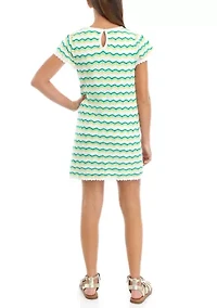 Girls 7-16 Short Sleeve Crochet Dress