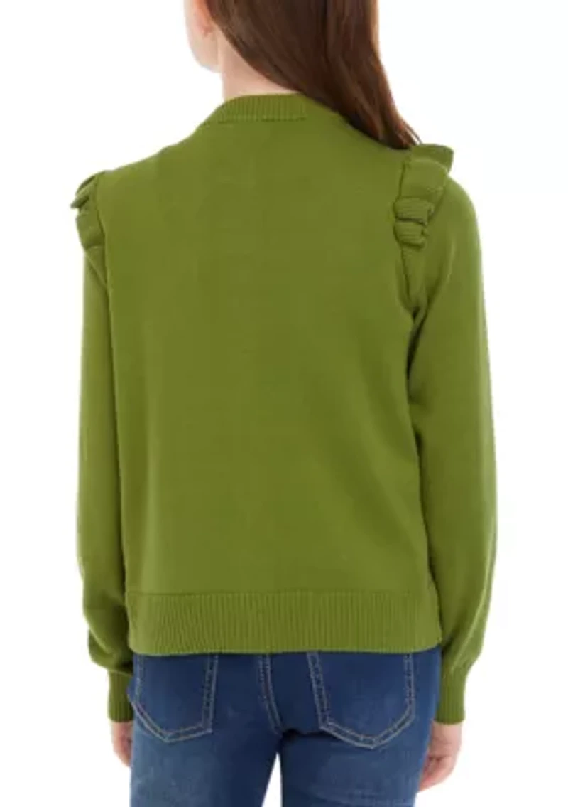 Girls 7-16 Long Sleeve Cardigan