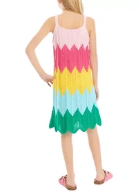 Girls 7-16 Sleeveless Crochet Dress
