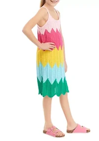 Girls 7-16 Sleeveless Crochet Dress
