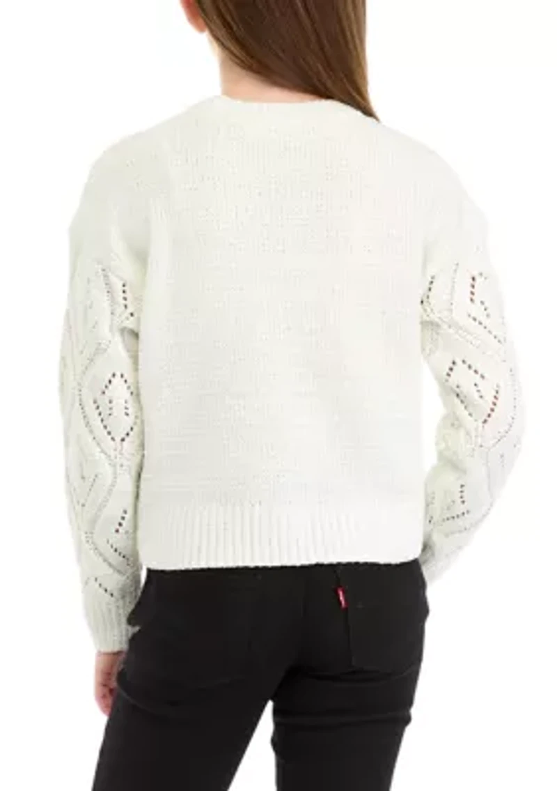 Girls 7-16 Lurex Solid Sweater
