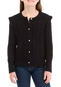 Girls 7-16 Cable Knit Cardigan
