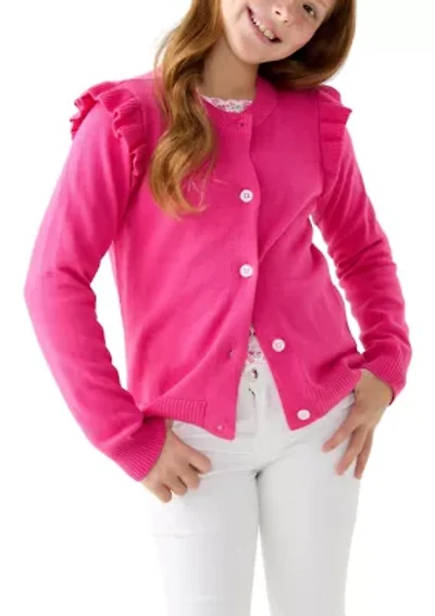 Girls 7-16 Ruffle Cardigan