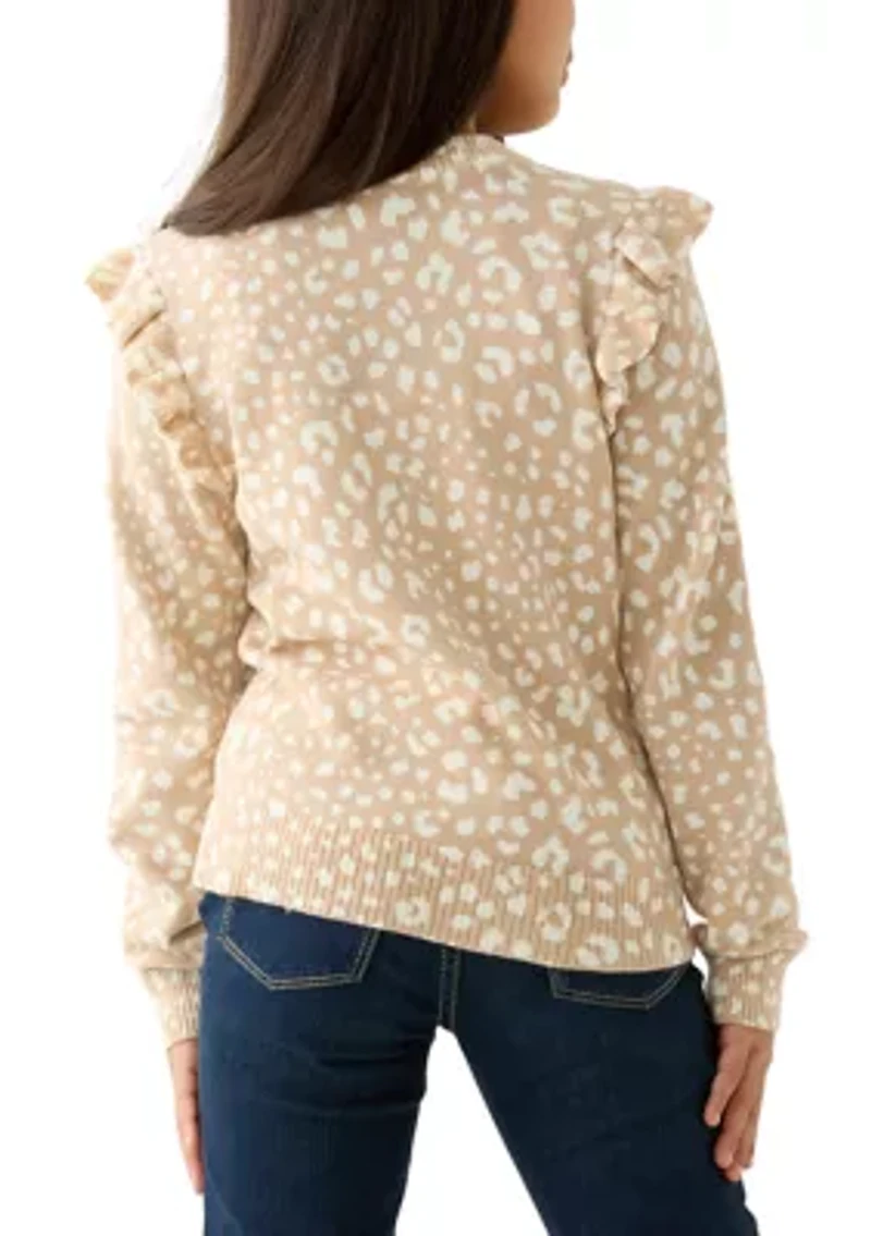 Girls 7-16 Ruffle Cardigan