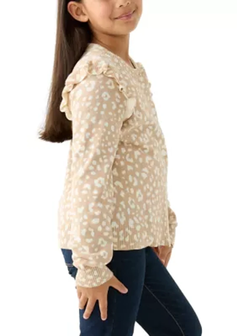 Girls 7-16 Ruffle Cardigan