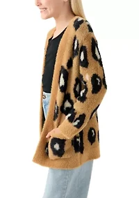 Girls 4-6x Long Animal Cardigan