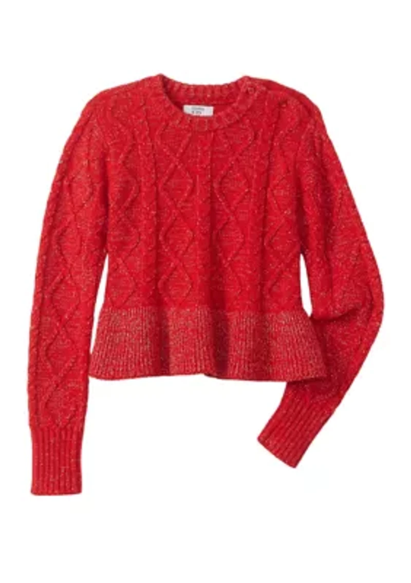 Girls 7-16 Peplum Hem Sweater