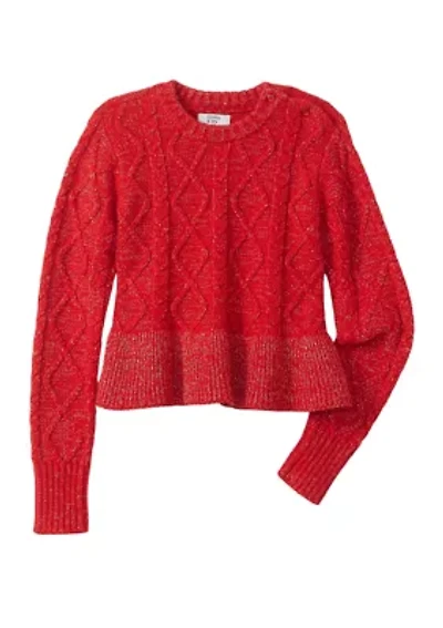 Girls 7-16 Peplum Hem Sweater