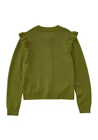 Girls 4-6x Button Front Cardigan