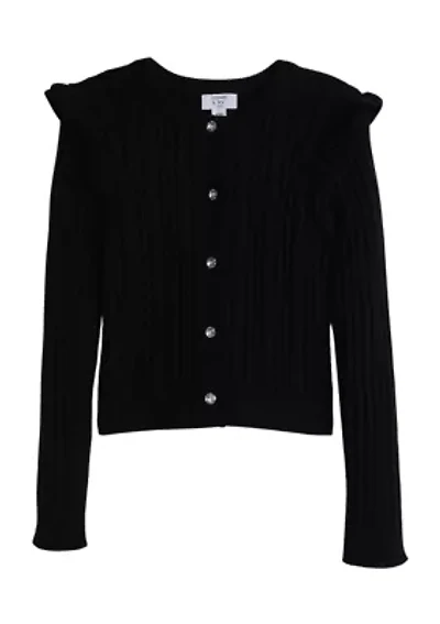 Girls 7-16 Cable Cardigan