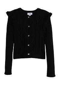 Girls 7-16 Cable Cardigan