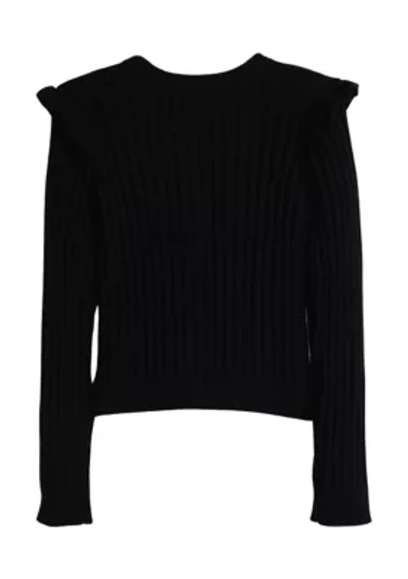 Girls 7-16 Cable Cardigan