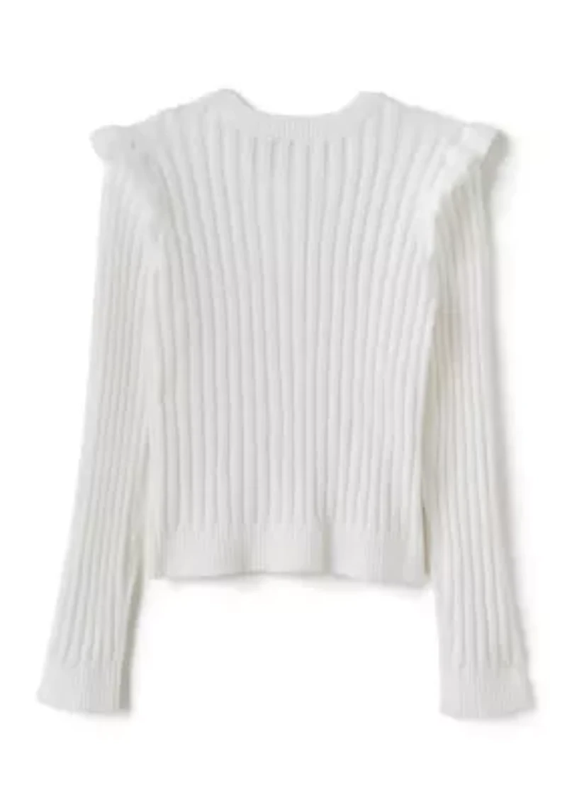 Girls 4-6x Cable Cardigan