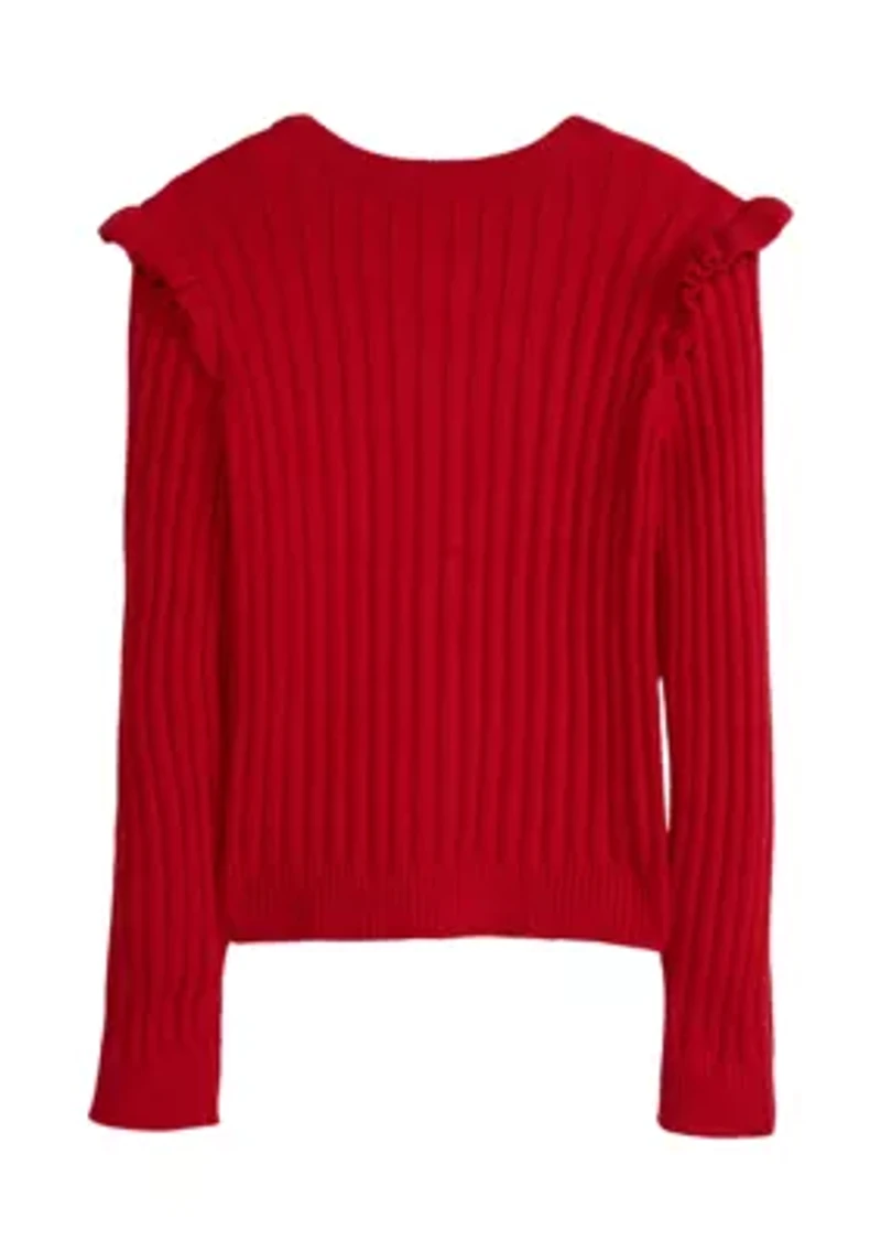 Girls 7-16 Cable Cardigan