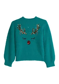Girls 4-6x Reindeer Sweater