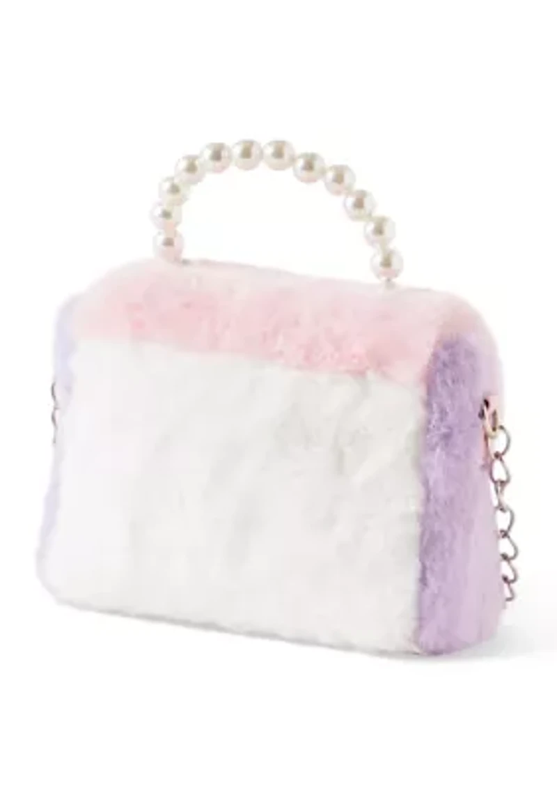 Butterfly Faux Fur Crossbody Bag